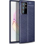Kvy Samsung Galaxy Note 20 Ultra Deri Görünümlü Lux Niss Silikon Kılıf - Lacivert