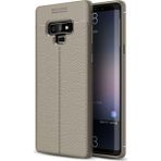 Kvy Samsung Galaxy Note 9 Deri Görünümlü Lux Niss Silikon Kılıf - Gri