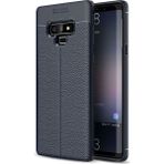 Kvy Samsung Galaxy Note 9 Deri Görünümlü Lux Niss Silikon Kılıf - Lacivert