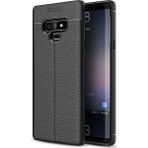 Kvy Samsung Galaxy Note 9 Deri Görünümlü Lux Niss Silikon Kılıf - Siyah