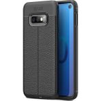 Kvy Samsung Galaxy S10E Deri Görünümlü Lux Niss Silikon Kılıf - Siyah