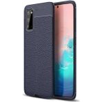 Kvy Samsung Galaxy S20 Deri Görünümlü Lux Niss Silikon Kılıf - Lacivert