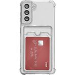 Kvy Samsung Galaxy S21 Fe Kamera Korumalı Kartlıklı Setra Şeffaf Silikon Kılıf Ekran Koruyucu