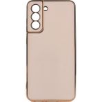 Kvy Samsung Galaxy S21 Fe Parlak Kenarlı Bark Silikon Kılıf - Rose Gold