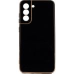 Kvy Samsung Galaxy S21 Fe Parlak Kenarlı Bark Silikon Kılıf - Siyah