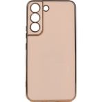 Kvy Samsung Galaxy S22 Parlak Kenarlı Bark Silikon Kılıf - Rose Gold