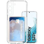 Kvy Samsung Galaxy S22 Plus Kamera Korumalı Kartlıklı Setra Şeffaf Silikon Kılıf
