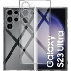 Kvy Samsung Galaxy S23 Ultra Kamera Korumalı Süper Silikon Şeffaf Kılıf