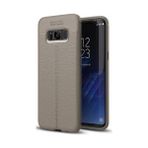 Kvy Samsung Galaxy S8 Deri Görünümlü Lux Niss Silikon Kılıf - Gri