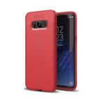 Kvy Samsung Galaxy S8 Deri Görünümlü Lux Niss Silikon Kılıf - Kırmızı