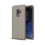 Kvy Samsung Galaxy S9+ Plus Deri Görünümlü Lux Niss Silikon Kılıf - Gri
