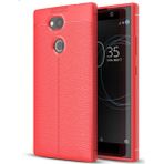 Kvy Sony Xperia L2 Deri Görünümlü Lux Niss Silikon Kılıf - Kırmızı