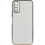 Kvy Vivo Y20 Parlak Kenarlı Bark Silikon Kılıf - Beyaz