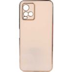 Kvy Vivo Y21S Parlak Kenarlı Bark Silikon Kılıf - Rose Gold