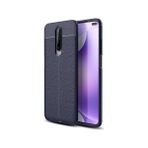 Kvy Xiaomi Redmi K30 Deri Görünümlü Lux Niss Silikon Kılıf - Lacivert
