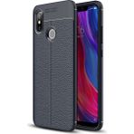 Kvy Xiaomi Redmi Note 6 Pro Deri Görünümlü Lux Niss Silikon Kılıf - Lacivert