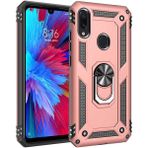 Kvy Xiaomi Redmi Note 7 Yüzüklü Standlı Vega Kılıf + Nano Ekran Koruyucu - Bronz - Xiaomi Redmi Note 7