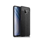 Kvy Xiaomi Redmi Note 9 Pro Deri Görünümlü Lux Niss Silikon Kılıf - Siyah