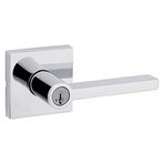 Kwikset Halifax Kapı Kolu Akıllı Anahtar Anahtar Anahtar Güvenlik Anahtarlı Giriş Kilidi, Cilalı Krom Kare Gül