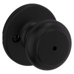 Kwikset Koyu İç Gizlilik Kapı Tokmağı, Kilitli Kapı Kolu, Banyo ve Yatak Odası İçin Kapı Kolu, Mat Siyah Anahtarsız Dönüş Kilidi Kapı Tokmağı