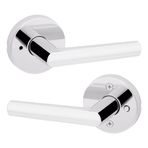 Kwikset Milan iç gizlilik kapı kolu, kilitli kapı kolu, banyo ve yatak odası için kapı kolu, cilalı krom ters çevrilebilir anahtarsız düğme kilit kapı kolu