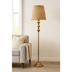 Ky Collection Lambader 165 cm Tek Ayaklı Metal ve Kumaş Malzeme Sarı Başlık ile Enerji Tasarruflu - Kahverengi