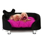 Kybele Miki Orta ve Küçük Irk Köpek Yatağı 80 x 55 cm - Siyah - Fuşya