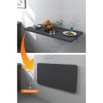 Kydonia Home 4 Köşesi Oval Antrasit Gri Duvara Monte Kırma Katlanır Yemek Mutfak Masası - 60x90 cm