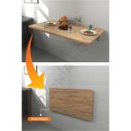Kydonia Home 60x90 Cm Oval Köşeli Metal Ayaklı Duvara Monte Kırma Katlanır Masa