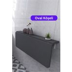 Kydonia Home 90X60 Cm Oval Köşeli Antrasit Renk Sabit Raflı Duvara Monte Kırma Katlanır Yemek Masası