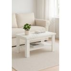 Kydonia Home Dikdörtgen Raflı Orta Sehpa 50X80 cm - Mat Beyaz