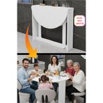 Kydonia Home Küçük Alanlar İçin Pratik Katlanır Açılır Kapanır Yuvarlak Mutfak Yemek Çalışma Masası 6 Kişilik
