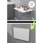 kydonia home mdf lam 4 köşesi oval beyaz duvara monte kırma katlanır mutfak ve yemek masası - 60x140 cm