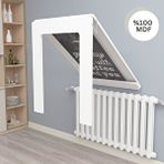 Kydonia Home Petek Üstü Oval Köşeli 60x90 Cm Mdf Oval Köşeli Çerçeveli Masa Duvara Monte Kırma Katlanır Masa Beyaz