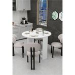 Kydonia Home Pratik Katlanır Açılır Kapanır Yuvarlak Mutfak Yemek Çalışma Masası 6 Kişilik