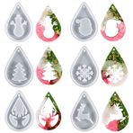 KyeeaDIY 6 adet Reçine Noel Etiket Kalıpları Noel Takı Kalıpları Asma Delikli Reçine Döküm Silikon Kalıplar Kendin Yap Kar Taneleri Kardan Adam Duvar Süsü Kolye Asılabilir Etiket El İşi Kadın Noel Hediyesi (Noel Etiket Kalıpları)