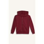 Kyex Kids Unisex Çocuk Bordo Fermuarlı Kapüşonlu Sweatshirt Okul - Günlük Için En Rahat Basic Hırka 3-10 Yaş - 7 - 8 Yaş