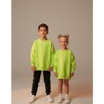 Kyex Kids Unisex Çocuk Fosfor Fıstık Yeşili Bisiklet Yaka Basic Sweatshirt - %100 Pamuklu Yumuşak Dokuma - Fosforlu Fıstık Yeşili - 7 - 8 Yaş
