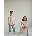 Kyex Kids Unisex Çocuk Toz Pembe Bisiklet Yaka Basic Sweatshirt - %100 Pamuklu Yumuşak Dokuma - 9 - 10 Yaş