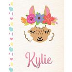 Kylie: Personalized Llama Primary Story Journal For Girls With Pink Name | Half Ruled Dotted Midline and Blank Picture Space | Kindergarten to Early ... | Grades K-2 Composition School Exercise Book