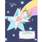 Kylie Primary Composition Notebook: Standard grade K-2 unicorn notebook. 120 Dotted mid line handwriting paper & picture space. Personalized name for girls kindergarten 1st 2nd 3rd grades. Vol 1