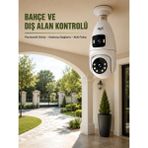 Kyops Çift Lens Wi-Fi Ampul Kamera ve Mobil Kontrol Yüksek Çözünürlüklü - Lisinya