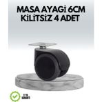 Kyops Halı ve Beton Uyumlu Kilitsiz Mobilya Tekerleği 4’lü - Lisinya