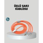 Kyops Üçlü Şarj Kablosu – Yüksek Hızlı, Dayanıklı ve Uzun Ömürlü - Lisinya