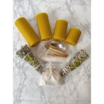 Kyphi Natural Büyük Enerji Seti Macabe Tütsülük Palo Santo Ağaç Tütsü Balmumu Adaçayı Tütsü Demeti Kaya Tuzu - Renkli - 1 Adet