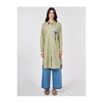 KYR Floral Baskılı Pamuklu Tunik Matcha Yeşili