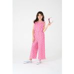 Kyron Kız Çocuk Pembe Çiçek Desenli Yazlık Tulum