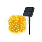 Kyrotech 100 Led 12 Metre Sarı Flex Peri Led Işık Güneş Enerjili Solar Bahçe Balkon Ağaç Lambası Aydınlatması