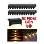 Kyrotech 12 Adet Solar Güneş Enerjili Şarj Edilen Köşebent Merdiven Bahçe Led Lamba Dekor Bahçe Aydınlatma