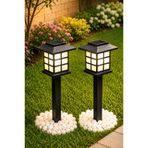 Kyrotech 2 Adet Premium Solar Bahçe Lambası, Gün Işığı LED Peyzaj Spotu, Fotoselli Güneş Enerjili Dış Mekan Armatürü, Su Geçirmez Yol Kenarı ve Çim Aydınlatıcı, Villa, Teras, Veranda İçin, Dolomit Taş Hediyeli